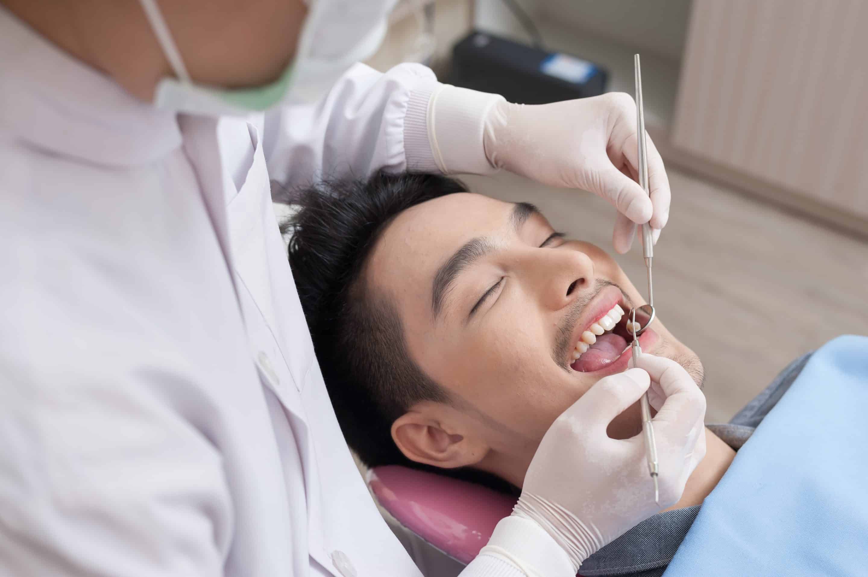 Patient at root canal treatment appointment